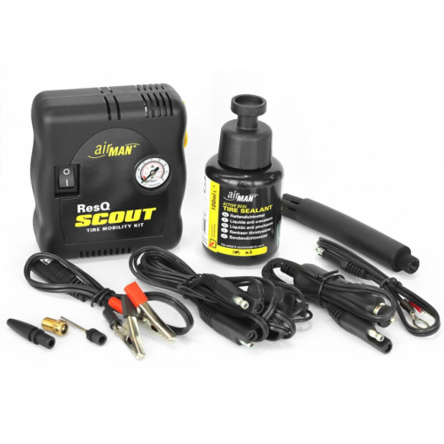 Kompresorius komplektas AirMan ResQ Scout 12V + 100 ml Tire Sealant 76-086