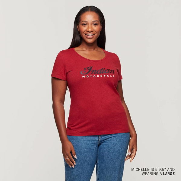 products/100/003/770/12/Marskineliai Indian Motorcycle Womens 2 Color Foil Script T-Shirt Raudoni_7.jpg
