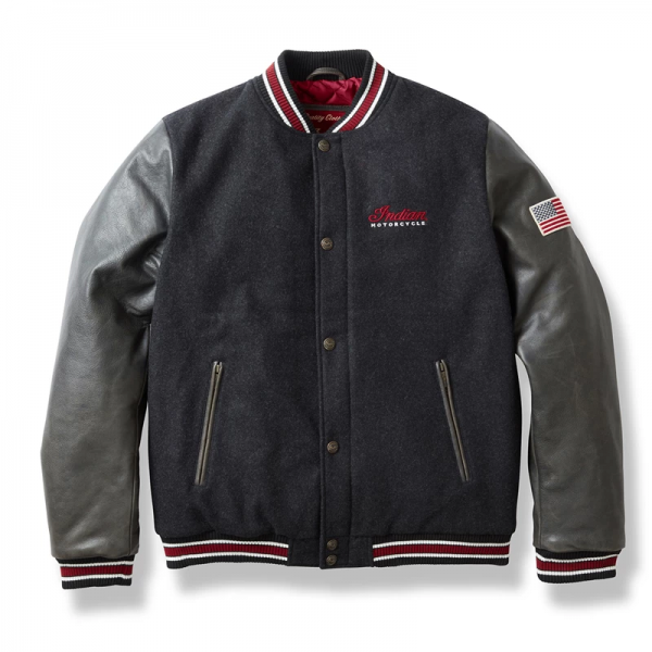 products/100/003/787/12/Striuke Indian Motorcycle Mens Varsity Bomber Jacket Juoda_1.jpg