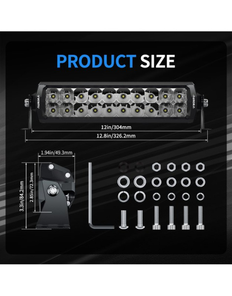 products/100/004/911/54/AURORA Led zibintas 30.48 CM D5 DOUBLE ROW DAKAR  SERIJOS ZIBINTAS 50W BALTA  50W GELTONA COMBO PROL61_6.jpg
