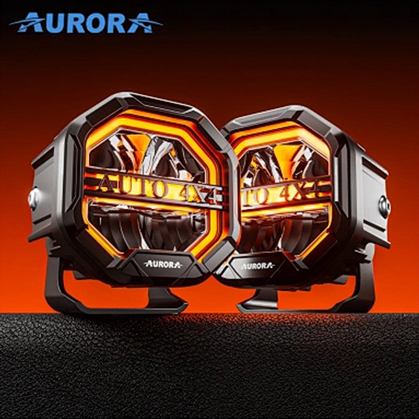 products/100/005/928/13/AURORA 4-inch 10 cm Linkable serijos zibintai 40W COMBO su DRL Amber-White, komplektas 2vnt su laidu pyne_1.jpg