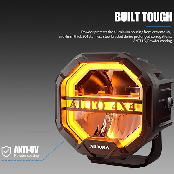 products/100/005/928/13/AURORA 4-inch 10 cm Linkable serijos zibintai 40W COMBO su DRL Amber-White, komplektas 2vnt su laidu pyne_3.jpg