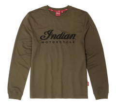 products/100/003/766/32/Marskineliai Indian Motorcycle Mens Loopback Script Long Sleeve T-Shirt Khaki Zali_1.jpg