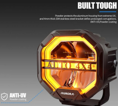 products/100/005/928/13/AURORA 4-inch 10 cm Linkable serijos zibintai 40W COMBO su DRL Amber-White, komplektas 2vnt su laidu pyne_3.jpg