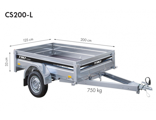 Priekaba TikiTreiler CS200-L 750kg 200x125x34