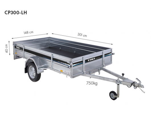 Priekaba CP300-LH 750kg 301x148x40