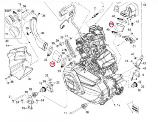 Can-am variatoriaus aušinimo jungtis 707001274 NR.32