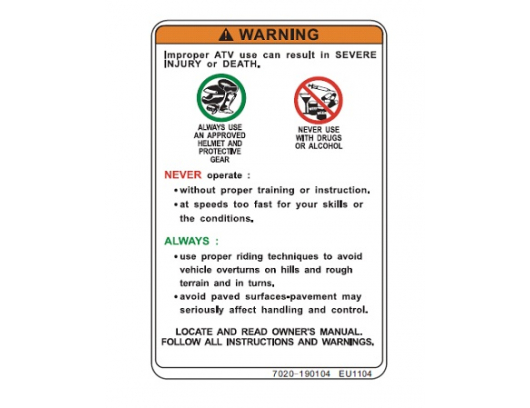 7020-190104 Warning label, drive