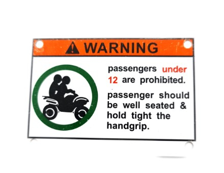 901A-190001 Passenger Warning Sticker