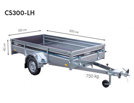 Priekaba TikiTreiler CS300-LH 750kg 300x150x40