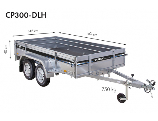 Priekaba TikiTreiler CP300-DLH 750kg 301x148x40