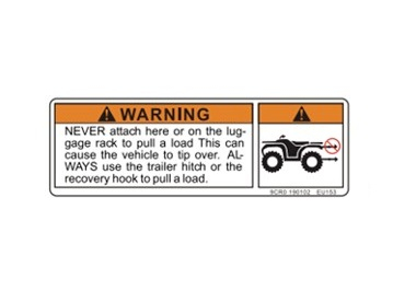 9CR0-190102 WARNING LABEL,TOWING