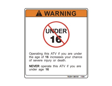 7020-190101 WARNING DECAL, DRIVER'S AGE