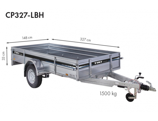 Priekaba TikiTreiler CP327-LBH 1500kg 327x148x33