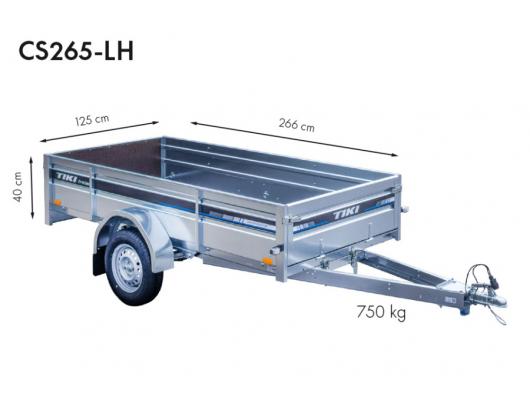Priekaba TikiTreiler CS265-LH 750kg 266x125x40