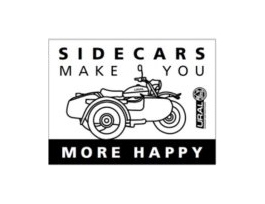 Lipdukas Sticker "Sidecars make you more happy" 10x7,5 cm