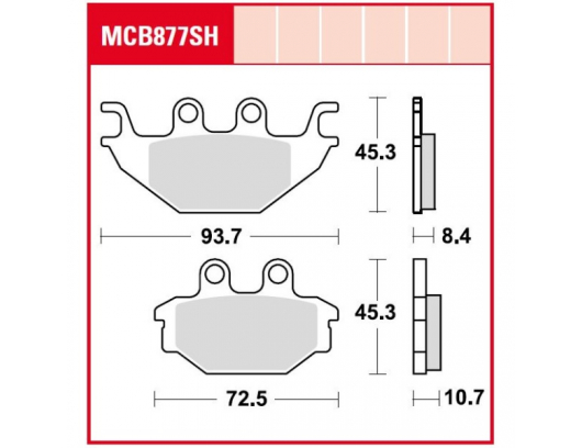 Stabdžių kaladėlės MCB877SH