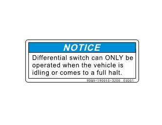 9DQV-190015-3200 WARNING DECAL, DIFFERENTIAL OPERATION