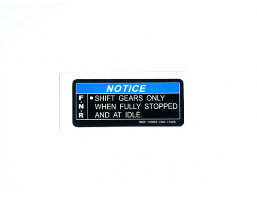 9RHV-190001-1000 INSTRUCTION LABEL, GEAR OPERATION
