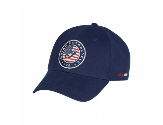 Kepurė Indian Motorcycle USA Flag Logo Cap, Navy Mėlyna