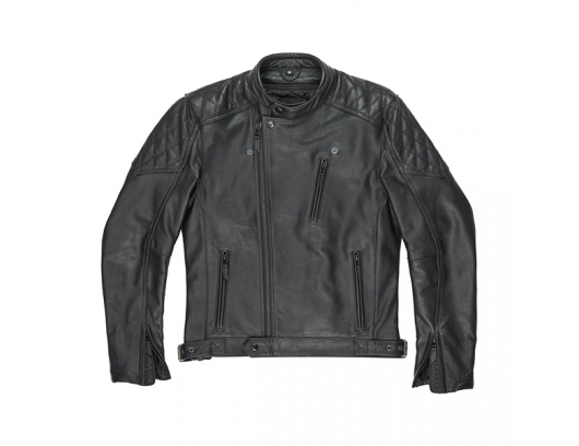 Men’s Leather Motorcycle Jacket – Pando TWIN LEATHER JACKET BLACK