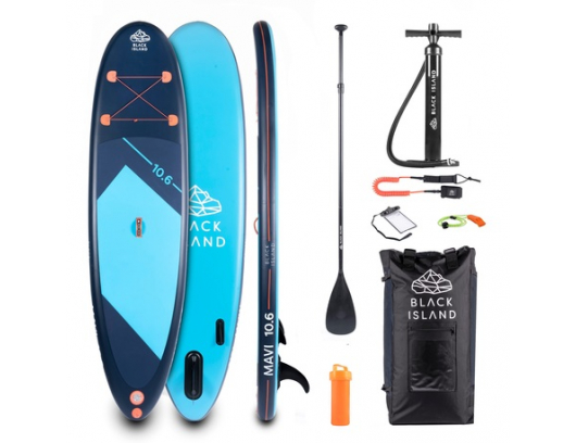 Pripučiamos irklentės komplektas Black Island MAVI SUP 320cm