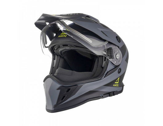 Šalmas AMOQ Adaptor Helmet Electric Visor Juodas/Pilkas/Ryškiaspalvė