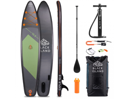Pripučiamos irklentės komplektas Black Island EXPLR SUP 380cm