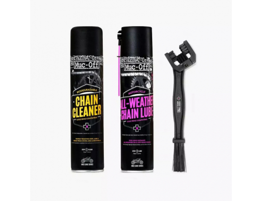 Grandinės priežiūros rinkinys motociklams universalus MUC-OFF (3 in 1) 21069