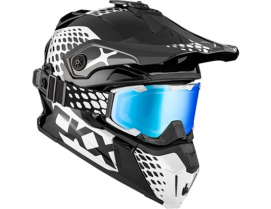 Šalmas su akiniais CKX Titan Original Viper Baltas/Juodas