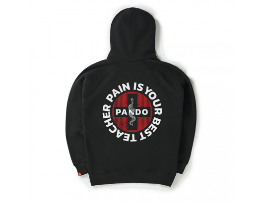 Pando MAX PAIN - Oversized Biker Hoodie, Unisex Black