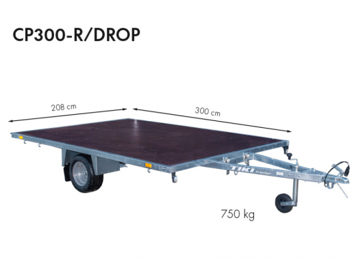 Priekaba TikiTreiler CP300-R/DROP 750kg 300x208