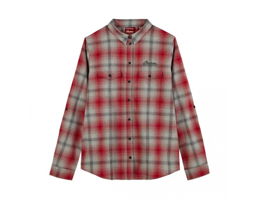 Indian Motorcycle Red Icon Plaid Shirt for Women