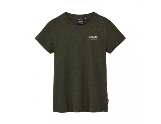 T-Shirt for Women Indian Motorcycle Marl Crew Neck T-Shirt Khaki