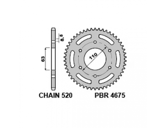 Rear Sprocket PBR 45T for KTM 125/390 Duke 2013-2018