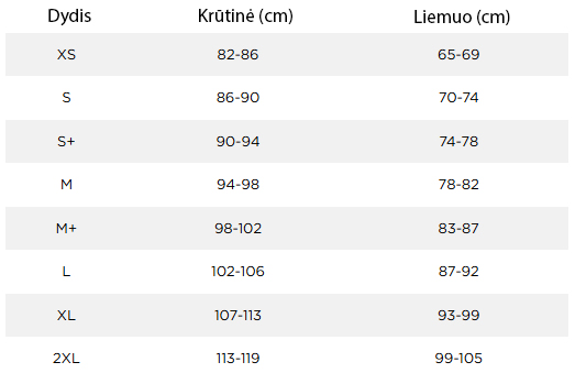 JobeNeopreneVestWomenSizeChart