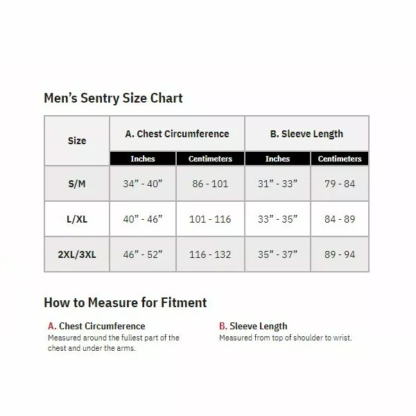 ThorSentryStealthSizeChart