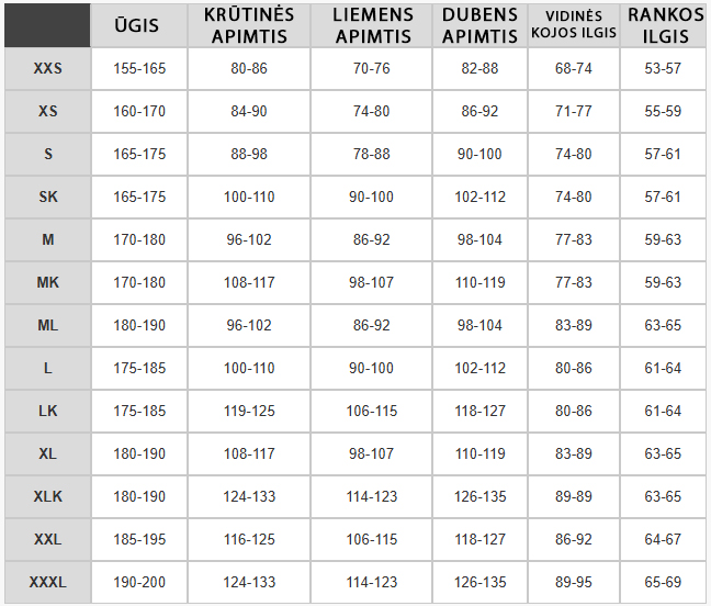 FinntrailJacketSizeChartLT